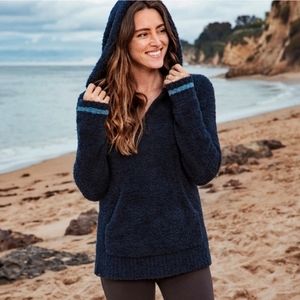 NWT Barefoot Dreams Cozy Chic Indigo/Dusk Hooded Pullover